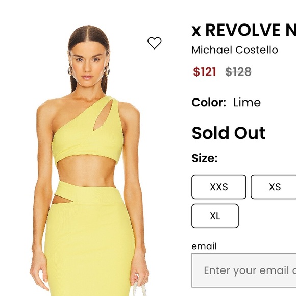 REVOLVE Dresses & Skirts - REVOLVE NWTags Michael Costello Nelle One-Shoulder Lime Crop Top Size medium